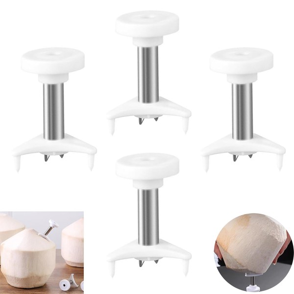 Duoduole 4 Pcs Coconut Opener Tool Stainless Steel Coconut Hole