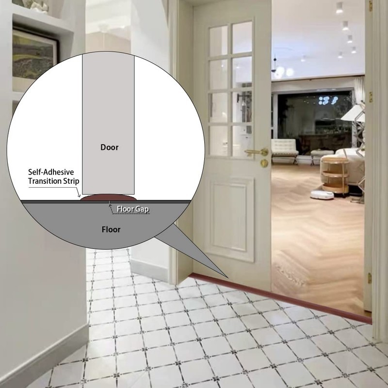 Floor Transition Strip 2" Self Adhesive Flat Vinyl Flooring Transitions
