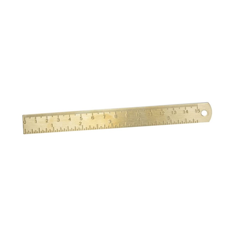 STOBOK 2pcs Vintage Brass Ruler Double Scale Straight Rulers Brass