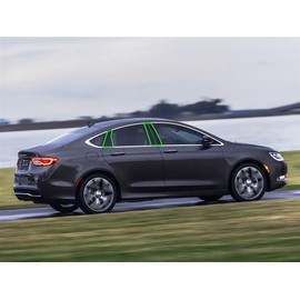 Rvinyl Pillar Post Pre Cut Window Trim Kits in Gloss Black Compatible with 200 2011-2014 Sedan - Adhesive Backs