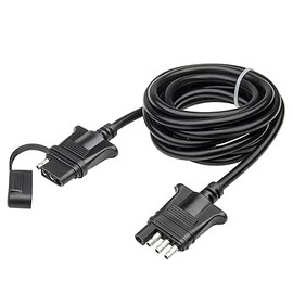 YUEWEESER 4 Way Flat Trailer Extension Coiled Cable 3 Feet, 4-Pin Stretchable 18AWG Vehicle-Side and Trailer-Side Trailer Wiring Harness Pure Copper with PU Sheath Dust Cover Plug & Play Extension