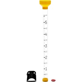 Taylor Capacity Jumbo Rain Gauge, Measure and Monitor Precipitation, Easy to Read for Backyard, Patio, Garden, and Lawn, 5-inch, Yellow