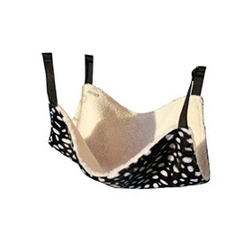 Parts Express Pet Cage Hammock, Polyester Polka Dot Small Pet Animal Small Dog Puppy Cat Kitty Kitten Ferret Hanging Hammock Bed Sleepy Pad Comforter Black and White