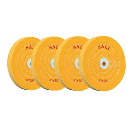 SALI 4 Pack Polishing Wheel for Bench Grinder Buffing Wheel 6 inch Yellow Cotton (50 Ply) for Buffer Polisher Coarse Polish Pad 1/2'' Arbor Hole