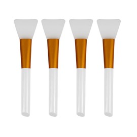 4 Pack Facial Brush, Makeup Spatula, Silicone Face Mask Applicator, Face Mask Brush for Skincare, Makeup Tools (White)