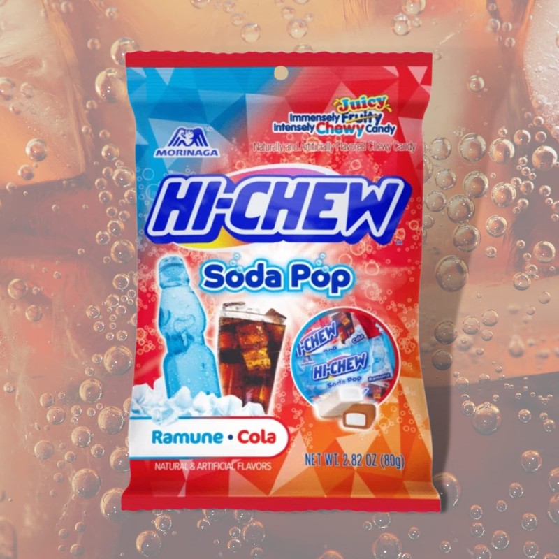 Soda Pop Ramune Candy, Individually Wrapped Cola Flavored Candies, Japanese