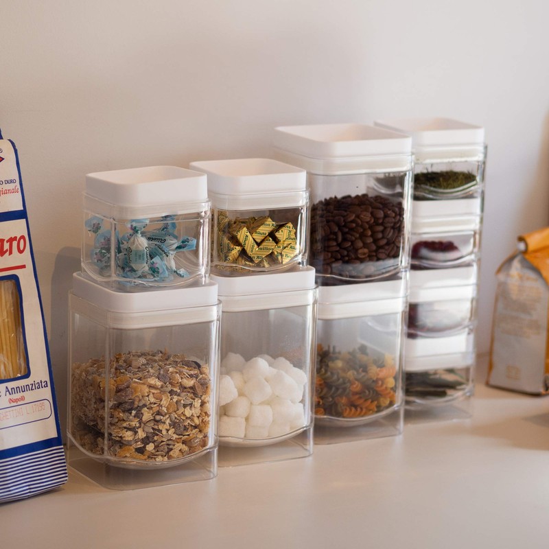 Bitte Stacking Canister, Square, 23.7 fl oz (700 ml) x