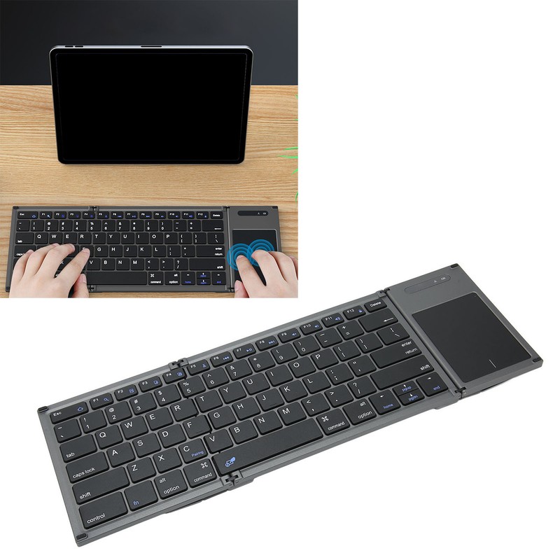 Portable Bluetooth Keyboard Foldable Multi Device Travel Keyboard with Touchpad