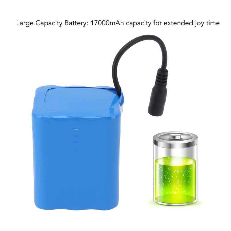 RC Boat Battery 7.4V 17000mAh Large Capacity Safe Charge Light