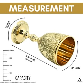 Brass Chalic Goblet – Gold Chalice & Brass Cup – Gothic Glass, Metal Goblet, Unique Glasses for Party, Caliz Catolico, Big Glass Communion Cup, Chalice Glass