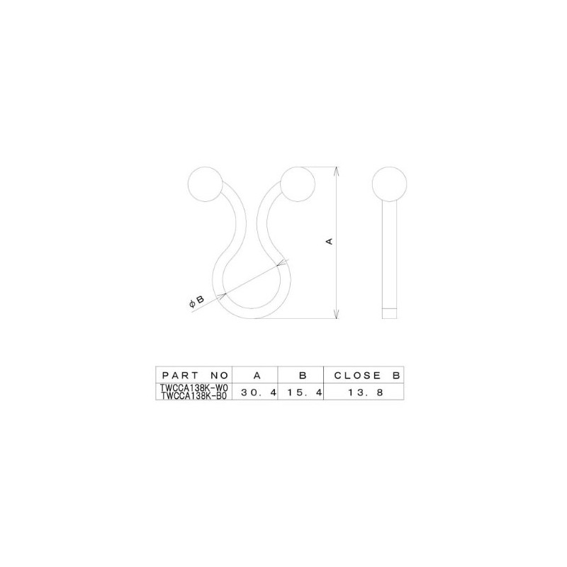 tekunobeinzu Twist and Clip (Inner Diameter 13.8 mm) 20 Pieces/Pack