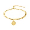 FOSIR 18K Gold Plated Stainless Steel Initial Anklet for Women