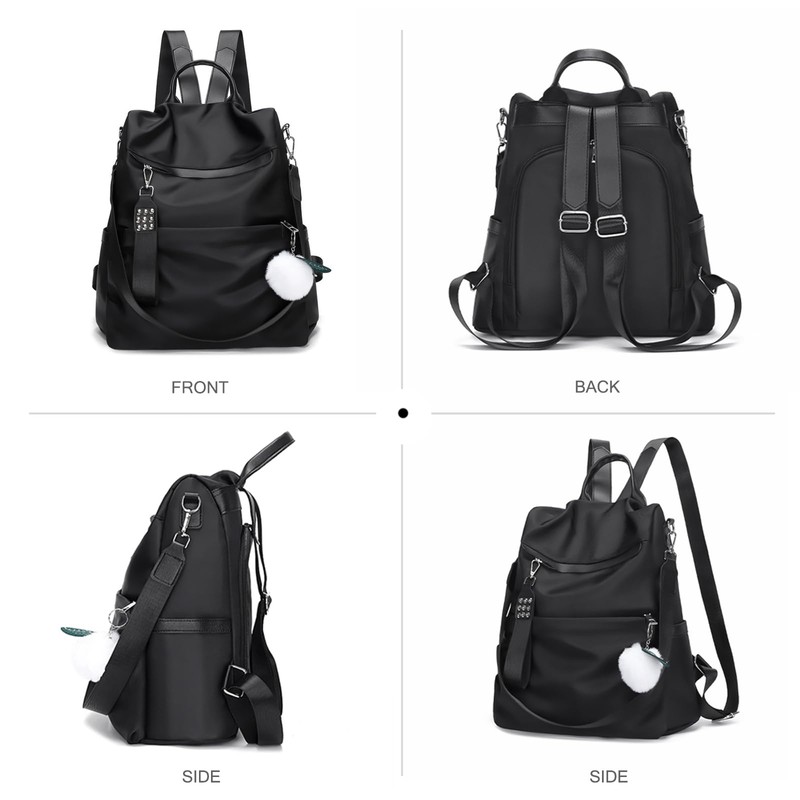 NICOLE & DORIS Women's Fashion Backpack Lightweight Nylon Rucksack Anti-Theft