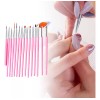 Other 15 Bolígrafos Para Diseño De Uñas, Herramienta Rosa Claro
