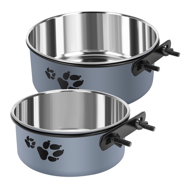 2 Pack Kennel Water Bowl, Stainless Steel Dog Crate Water