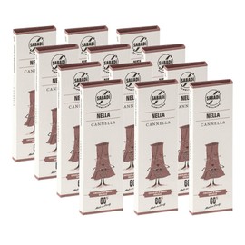 Sabadi Nella Case-Pack | Organic Traditional Modica Chocolate | Cocolate with Cinnamon | 60% Cacao | 12 x 50g Bar
