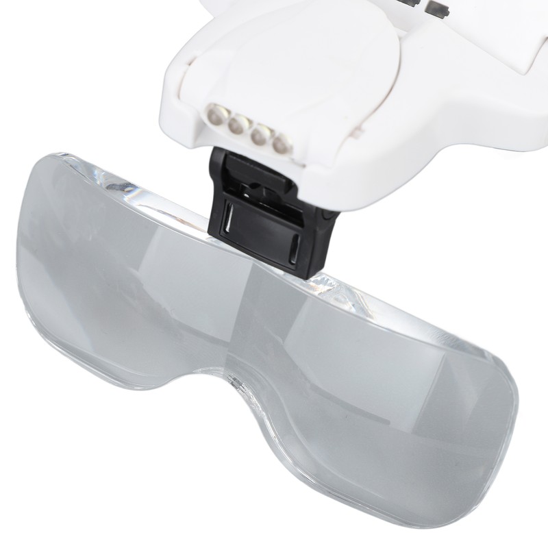 Rechargeable Headband Magnifier Hands Free Head Magnifying Glasses with 4