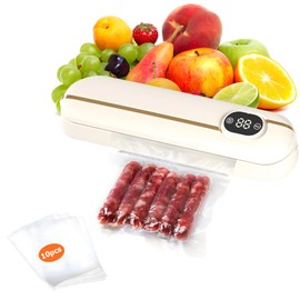 Vacuum Sealer, Automatic Food Sealer, 28 cm Long, Multifunctional Vacuum Sealer, Vacuum Machine for Dry and Moist Food, with 10 Vacuum Bags
