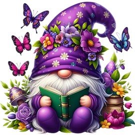 QINRUBB DIY Dwarf Diamond Painting Adults, 5D Butterfly Diamond Painting Pictures Beginners, Cartoon Round Full Drill Diamond Painting Embroidery Cross Stitch Gifts Home Wall Decor 30 x 30 cm