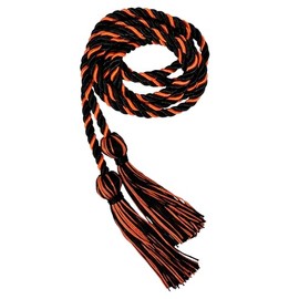 Cordones de honor entrelazados de graduación (negro/naranja)