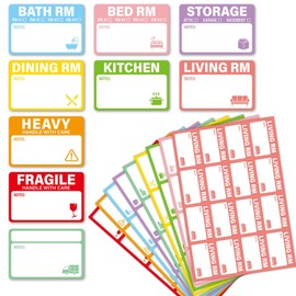VELATYVIO 576Pcs 2 x 3inch Home Moving Box Stickers with Writable Notes Areas Packing Labels for Moving Boxes Moving Labels for Boxes Color Coded Including Fragile Heavy and Others 9 Types