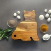 Funny Cat Shaped Wood Cutting Board for Kitchen with Handle,