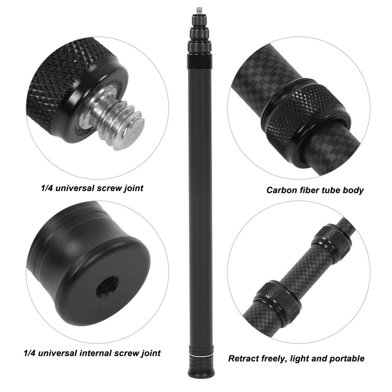 Selfie Stick 59in Extension Action Camera Monopod Pole 6 Sections