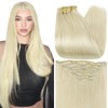 Full Shine 24 Inch Clip in Hair Extensions Blonde Human