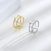 Naturepernulo 14K Plated Gold Double Cross Ring for Women Men