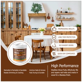 Wadities White Wood Filler, White Wood Putty, Paintable Stainable Wood Repair Putty, 9.87 Ounce Wood Furniture Repair kit, Quickly Repair Wood Cracks and Holes on Wooden Floor Furniture (White)