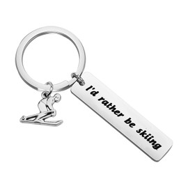 MYSOMY I'd Rather be Skiing Keychain Funny skiing Gifts for Skier Ski Lovers Ski Coach Gift (Skiing Keychain)