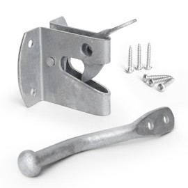 Auto Gate Latch for Wooden Gates | 57mm Heavy Duty Galvanised Self Locking Gate Catch | Weather & Rust Resistant Garden Gate Latches for Outdoor Use | Metal Door Gate Latch (Fixings Included)