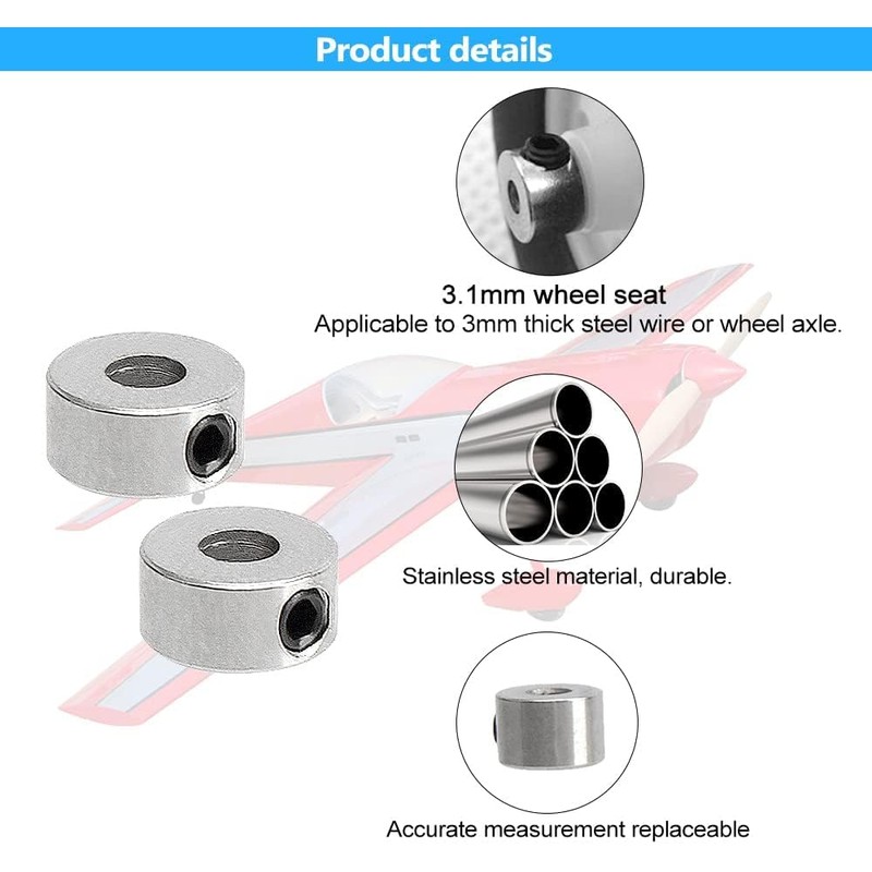 RUIAN Plane Landing Gear Wheel Stop 0.12"/3.1mm Wheel Collar for