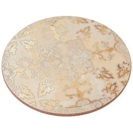Creative Tops C000279 Cork-Backed Coasters Set with Printed Gold Impressions Design, Round, Gold / Grey, 12 cm, Set of 4