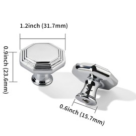 khtumeware 2 Pack 1-1/4 Inch Polished Chrome Cabinet Pulls Heavy Duty Solid Cabinet Handles Heavy Duty Solid Cabinet Hardware for Cupboard Drawer Pulls Dresser Handle