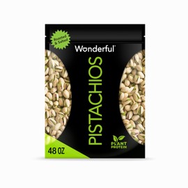 Wonderful Pistachios In Shell, Roasted and Salted Nuts, 48 Ounce Resealable Bag, Good Source of Protein, Gluten Free