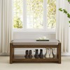 GDFStudio 40" Rustic Storage Bench with Shelf and Cushion Entryway