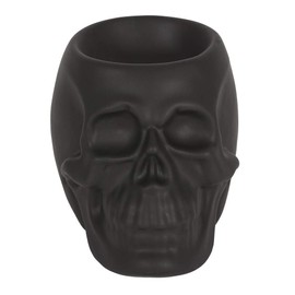 Pacific Giftware Aroma Relaxation Matte Black Skull Oil Burner