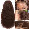 Chocolate Brown Water Wave HD Lace Front Wigs Human Hair