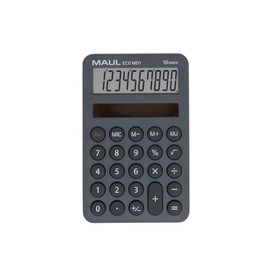 MAUL Eco MD 1 Calculator, Solar Calculator with 10 Digits and 5 Functions, Calculator Made of 60% Recycled Plastic, Desk Calculator for Office, School, Blue Angel/uz116, Grey