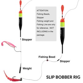 THKFISH Fishing Bobbers Fishing Floats and Bobbers Slip Bobbers for Fishing Balsa Floats Crappie Fishing Bobbers 1/2oz(4.13"X0.75"X7.87")-5PCS