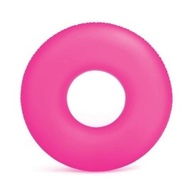 UCPORT Simple Cute Neon Color Hibiscus Pattern Float Ring for Children Fluorescent Neon Colors Hibiscus Swim Ring Float Sea Pool Marine Sports Leisure Goods Fluorescent Pink