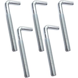 AERZETIX - C47896 - Set of 5 Screw Hooks Metal with Metric Thread M5 x 50 mm - Angle Hook - Hook in the Shape of L - Screw Hook for Hanging