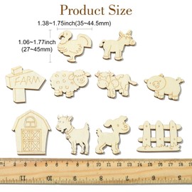 Stiesy 100 Pcs Thanksgiving Day Theme Unfinished Blank Wooden Slices Turkey Pumpkin Corn Mushroom Crops Shapes Crafts to Paint Wood Cutouts for Painting Arts DIY Craft Home Decoration Supplies