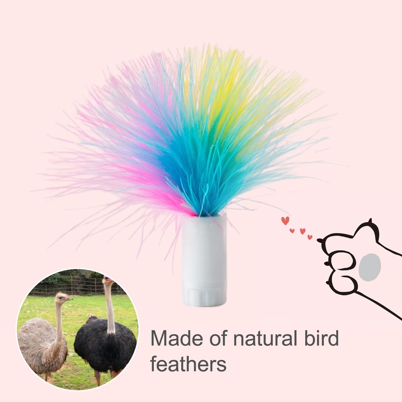 ORSDA 6Pcs Interchangeable Attachments Cat Feather Toys Replaceable Feathers and