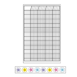 Small White 4 Piece Classroom Incentive Chart and Sticker Set, for Tracking Goals, Chores, Classroom assignments and Responsibilities.