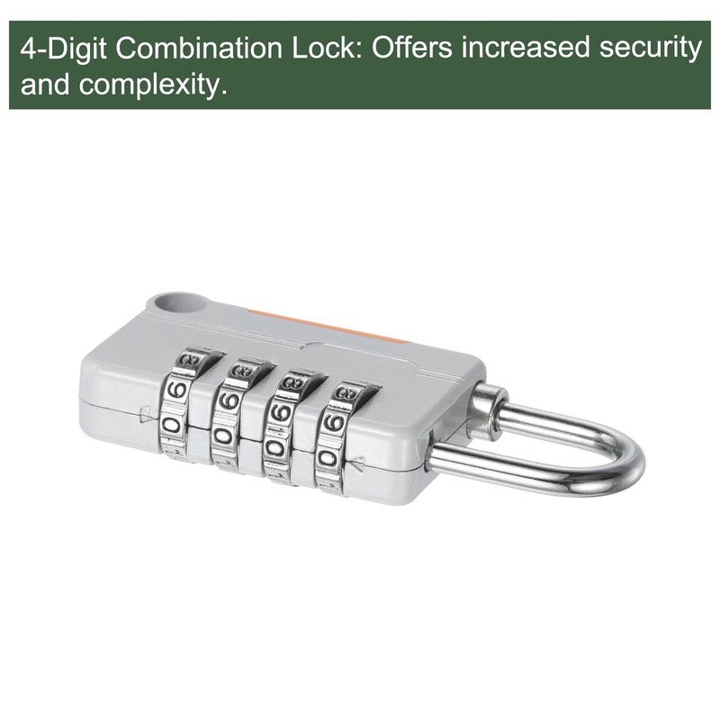 YOKIVE 1 Set 4 Digit Combination Lock with Security Cables,