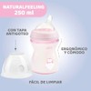 CHICCO, Biberón Natural Feeling, Color Rosa, 250 ml
