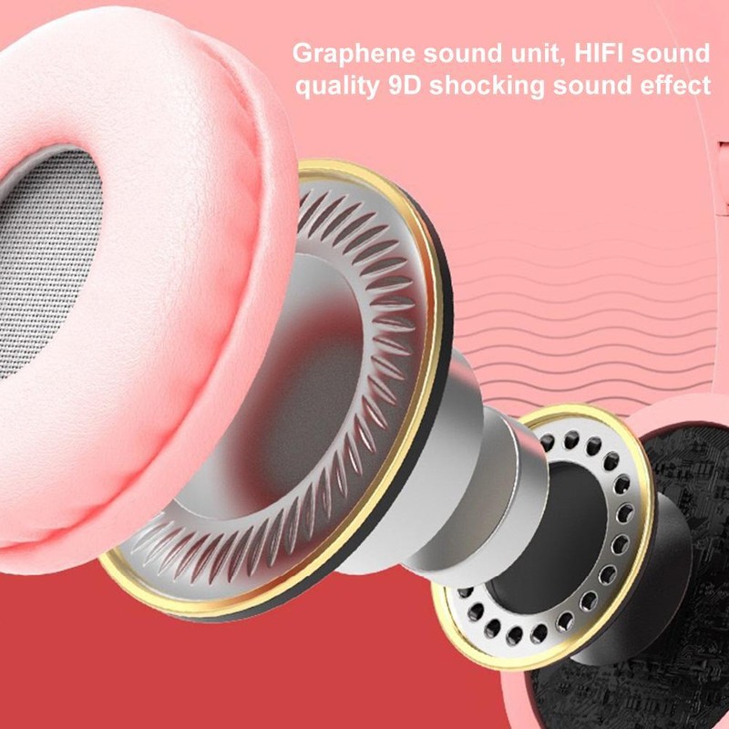 Cute Cat Ear Wireless Headphone Multi Color Bluetooth Head Mounted