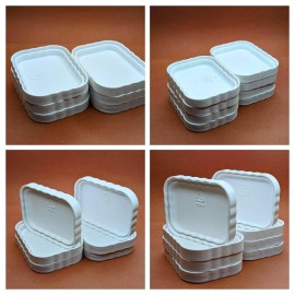 Unbranded Vinyl Downspout caps, size 3x4" (bulk sets) Kratky/N-F-T hydroponics DIY - set of 10 end caps, White